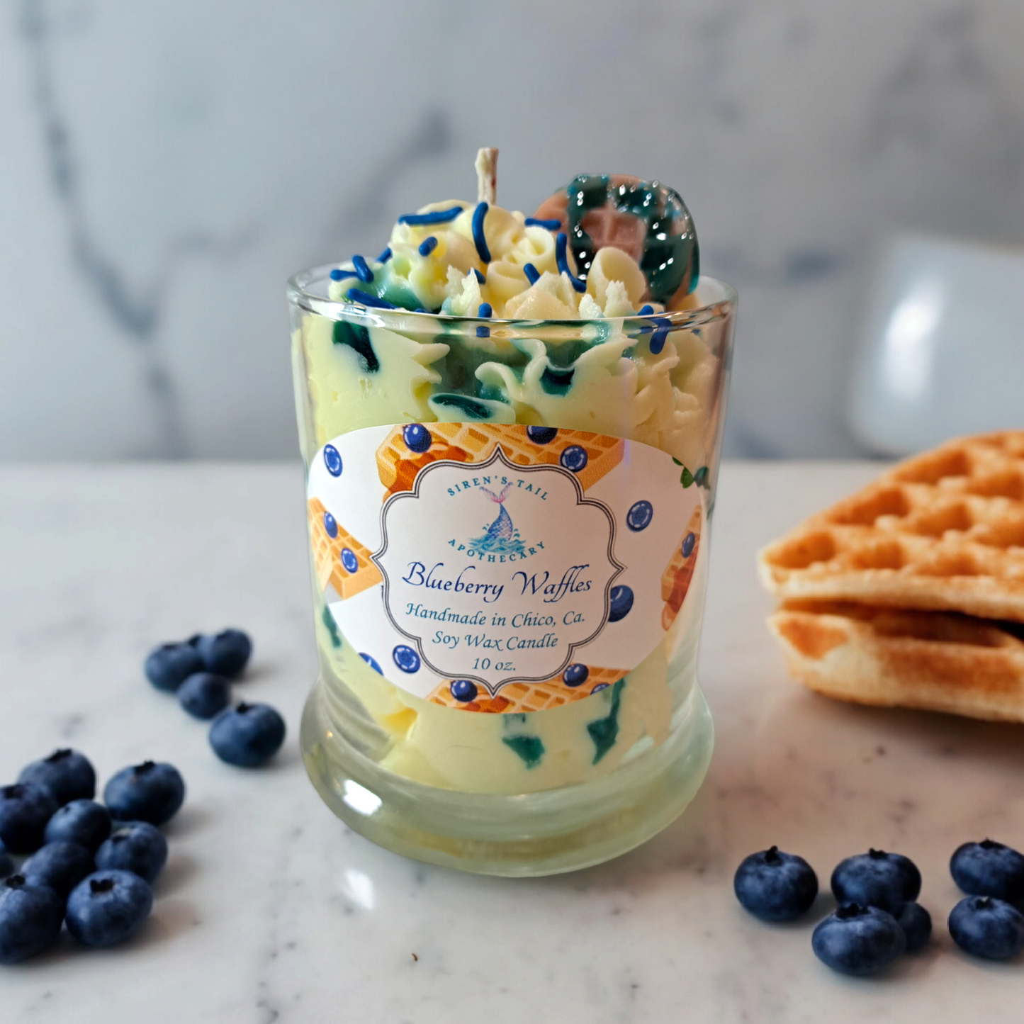 Blueberry Waffles Luxury Dessert Candle