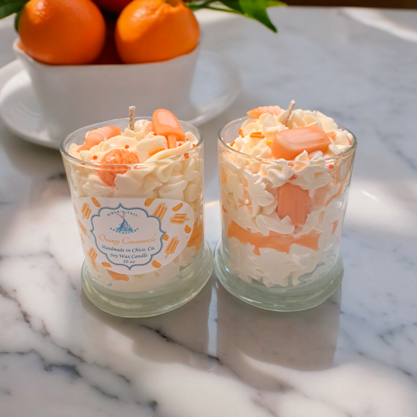 Orange Creamsicle Luxury Dessert Candle